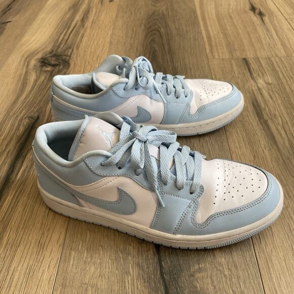 NIKE AIR JORDAN 1 LOW Womens Ice Blue White Size 8.5 Authentic DC0774-141 - Picture 8 of 10
